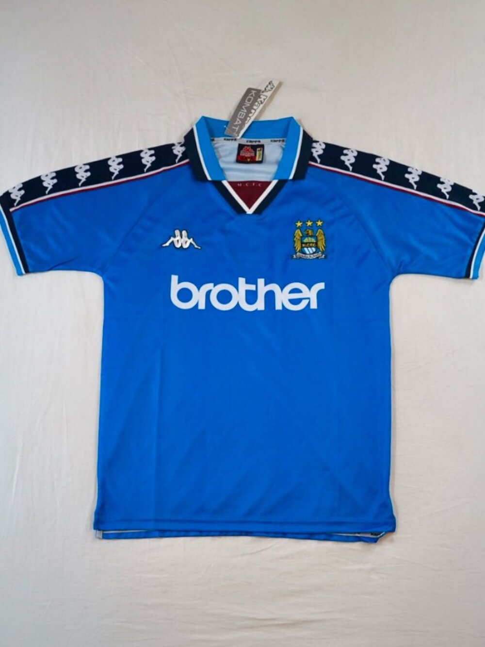 Blue Vintage Retro Man City 1997/98 Home Jersey